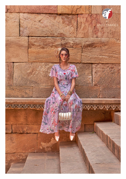 Coral Charm Vol 5 Af Chiffon One Piece Supplier Ahmedabad