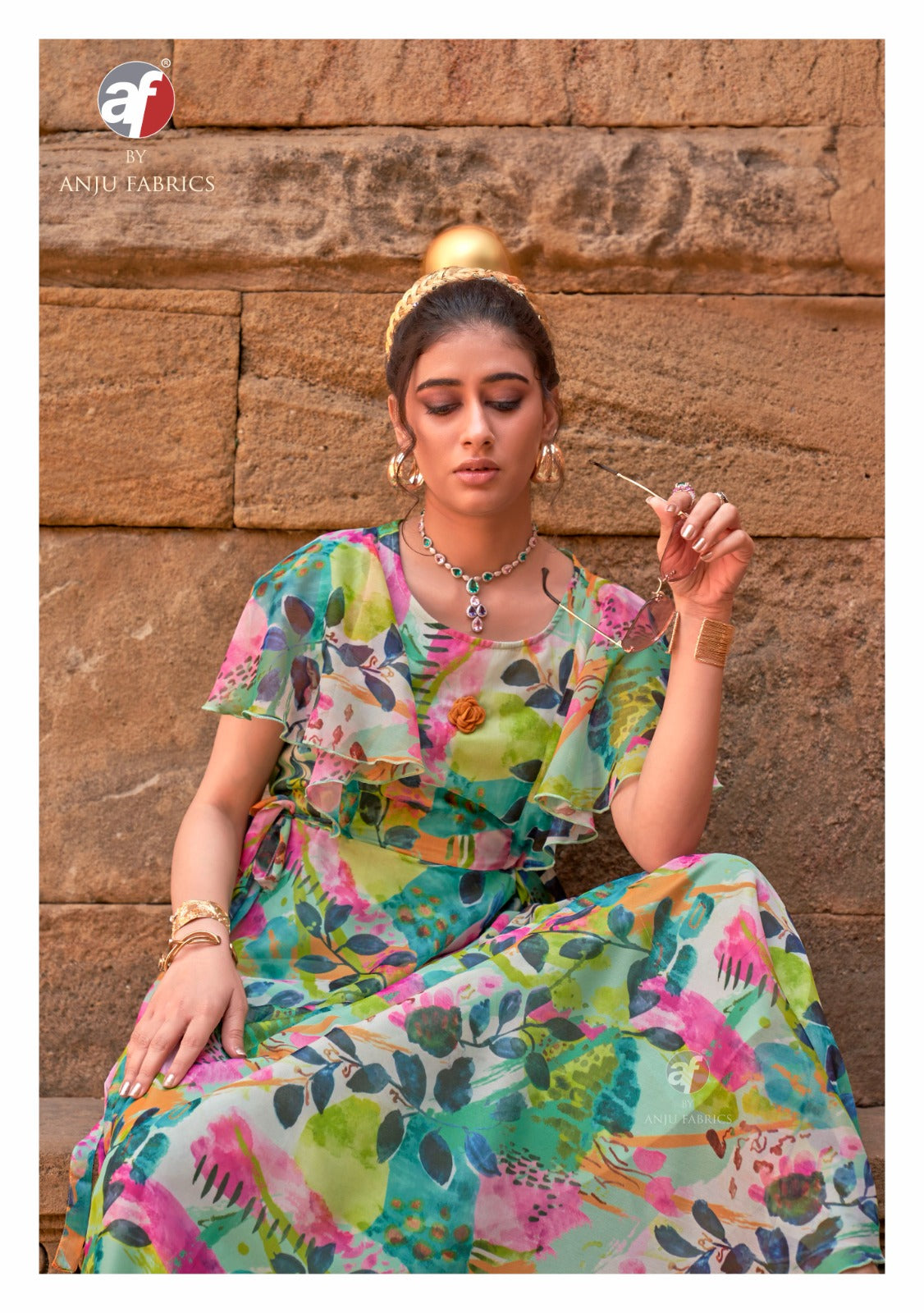 Coral Charm Vol 5 Af Chiffon One Piece Supplier Ahmedabad