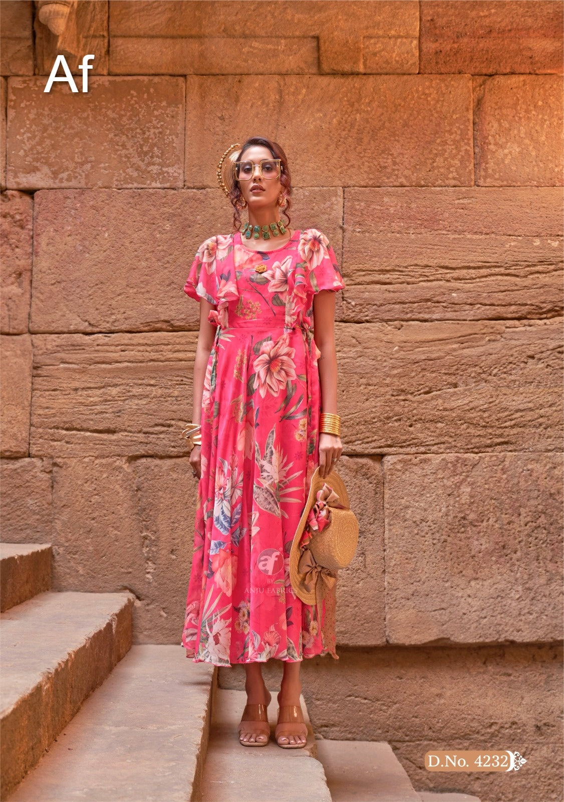 Coral Charm Vol 5 Af Chiffon One Piece Supplier Ahmedabad