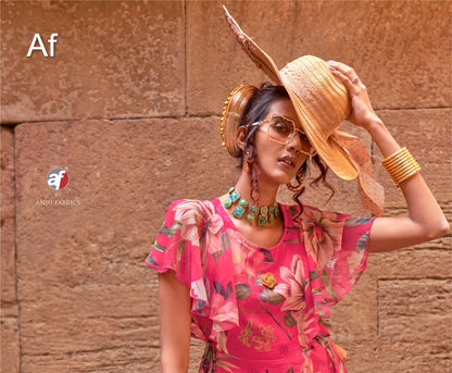 Coral Charm Vol 5 Af Chiffon One Piece Supplier Ahmedabad