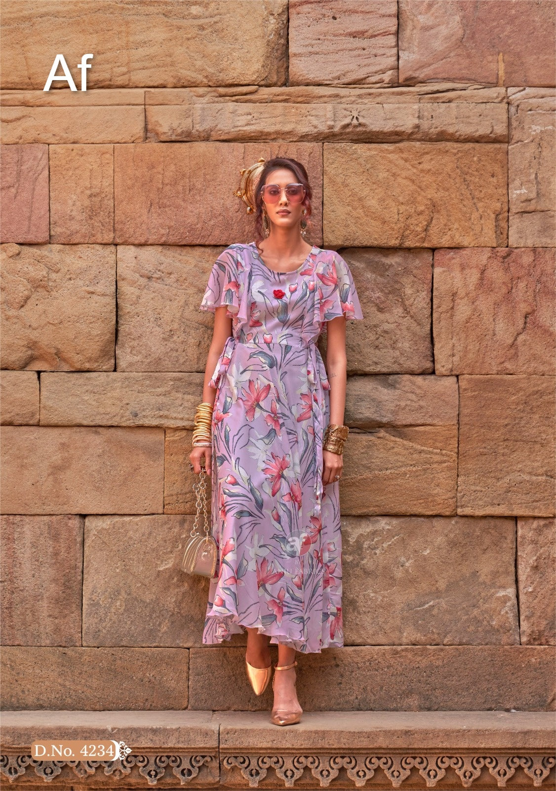 Coral Charm Vol 5 Af Chiffon One Piece Supplier Ahmedabad