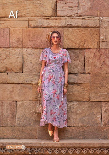 Coral Charm Vol 5 Af Chiffon One Piece Supplier Ahmedabad