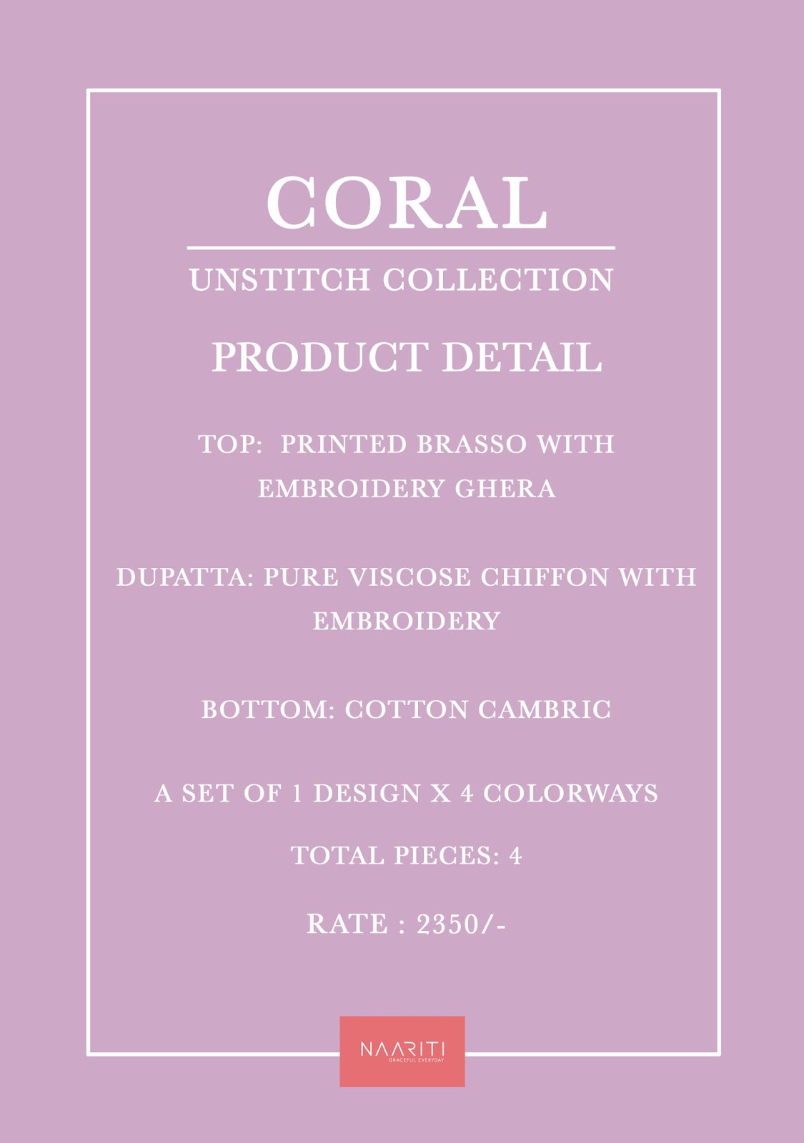 Coral Naariti Brasso Pant Style Suits Manufacturer Gujarat