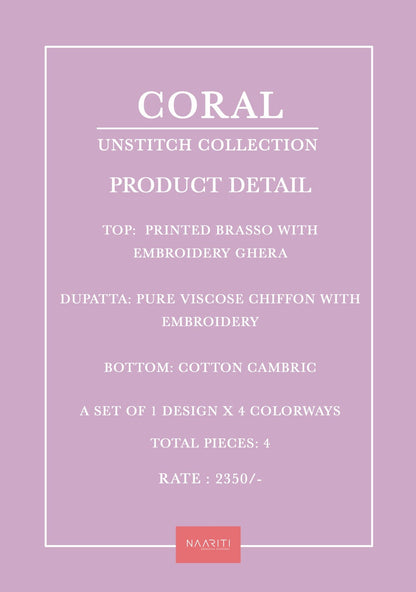 Coral Naariti Brasso Pant Style Suits Manufacturer Gujarat