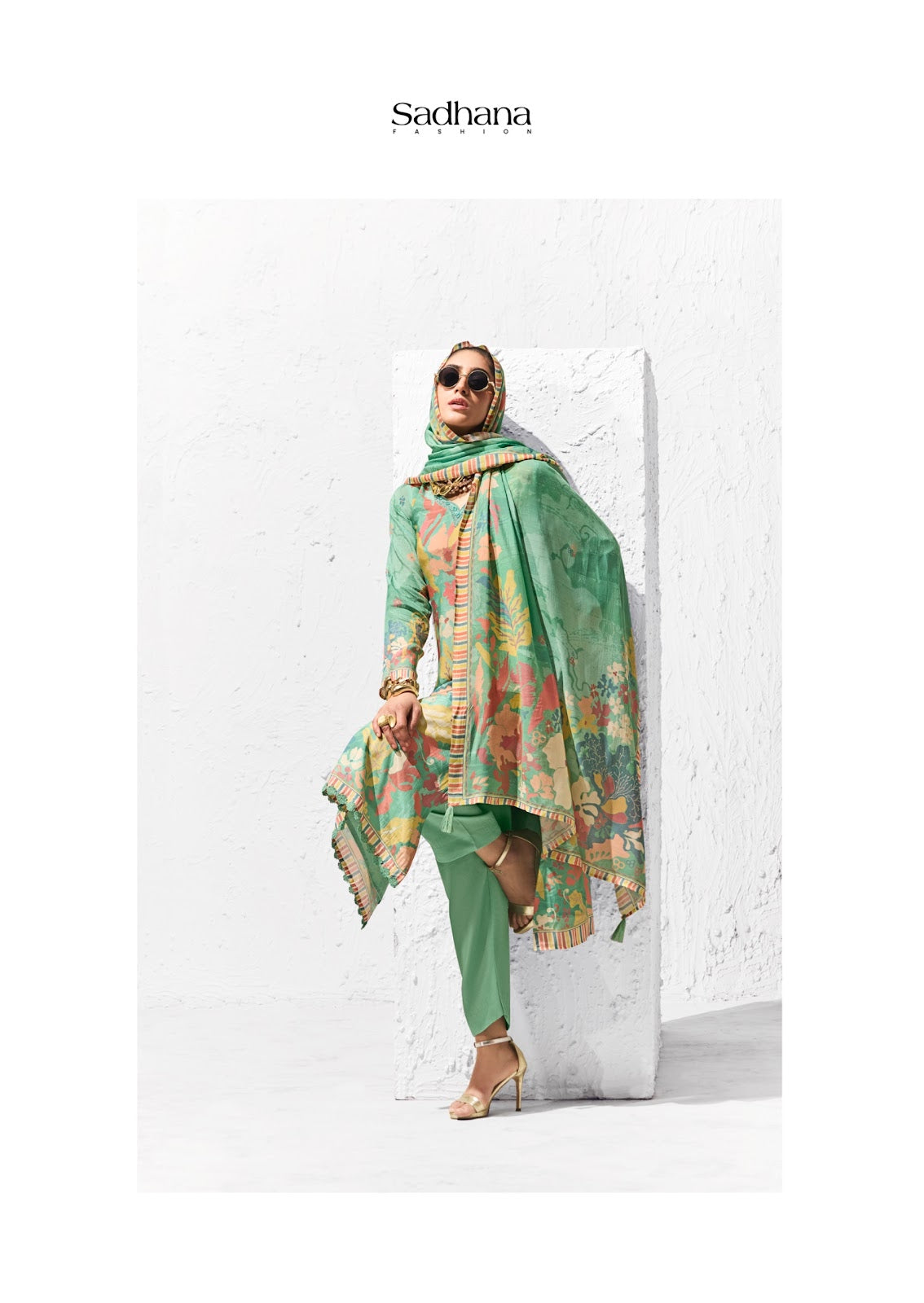 Coral Sadhana Bemberg Muslin Pant Style Suits Wholesale