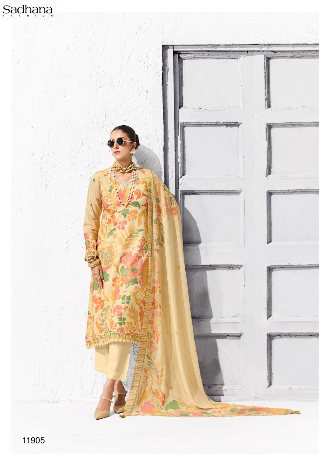 Coral Sadhana Bemberg Muslin Pant Style Suits Wholesale