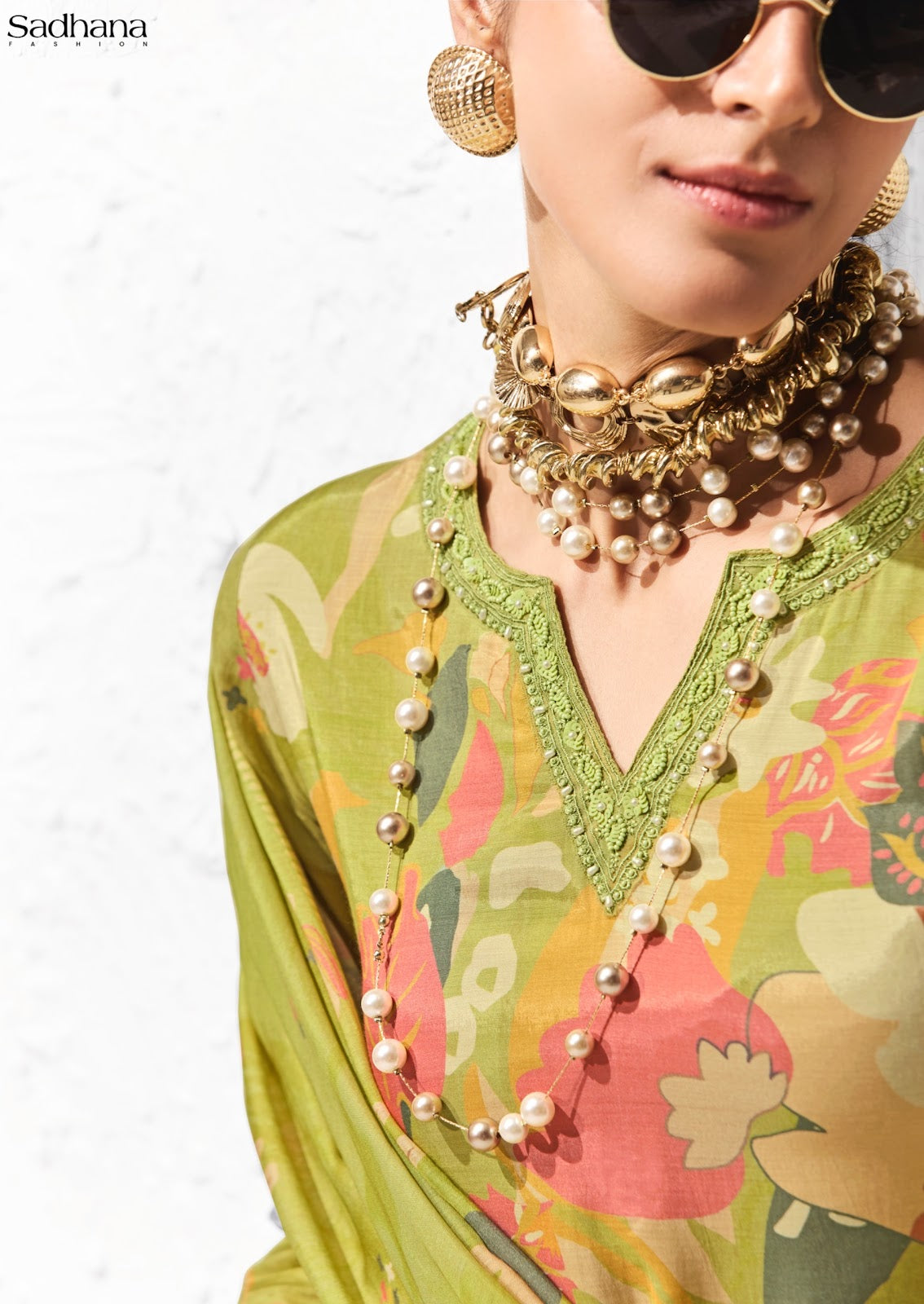 Coral Sadhana Bemberg Muslin Pant Style Suits Wholesale