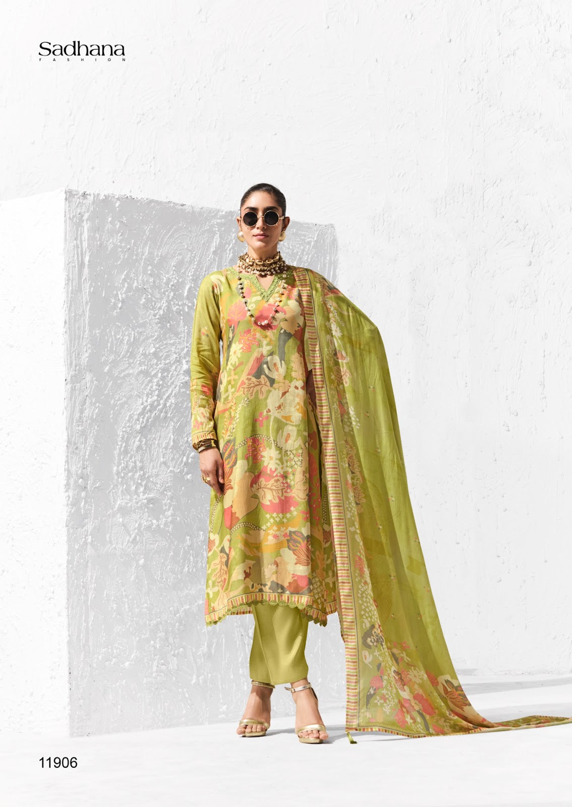 Coral Sadhana Bemberg Muslin Pant Style Suits Wholesale