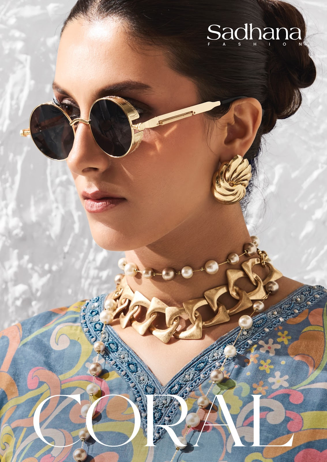 Coral Sadhana Bemberg Muslin Pant Style Suits Wholesale