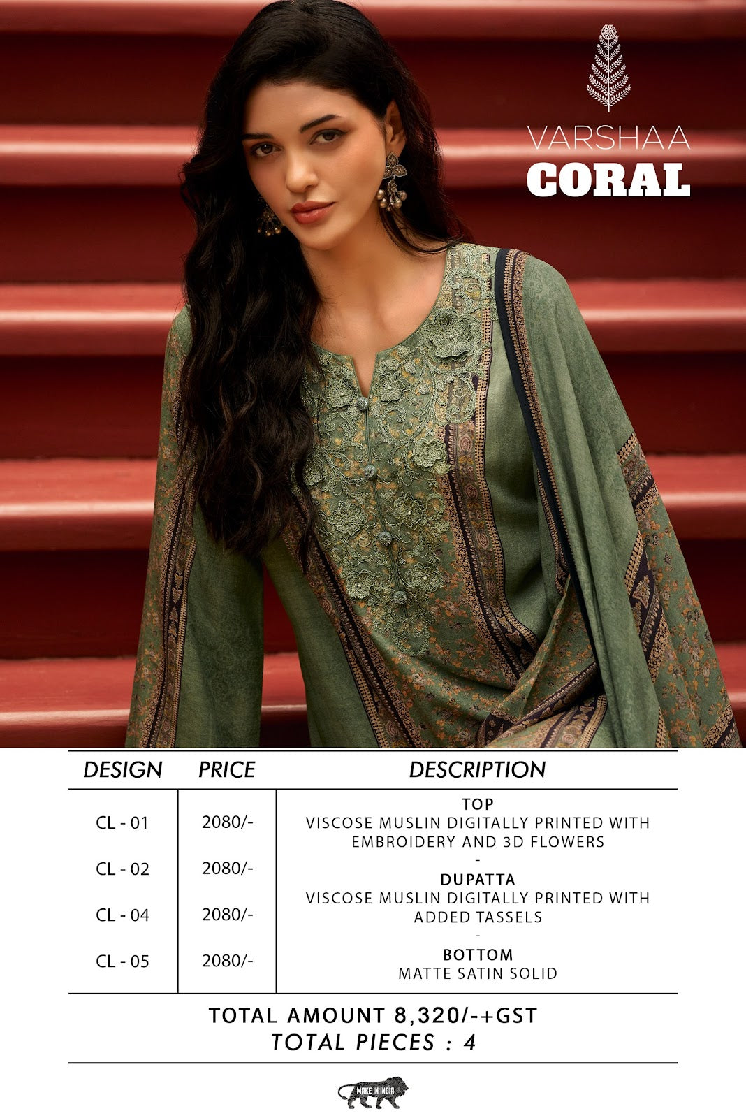 Coral Varshaa Pant Style Suits Exporter Gujarat