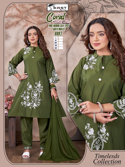 Coral Vol 8 Krst Roman Silk Readymade Pant Style Suits Supplier Gujarat
