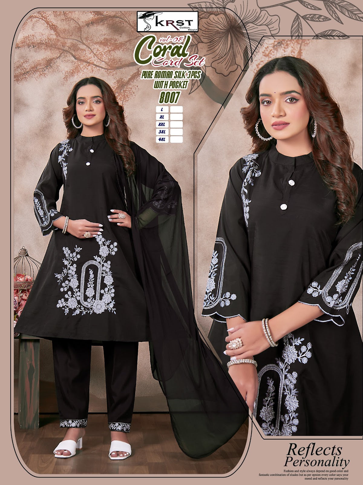 Coral Vol 8 Krst Roman Silk Readymade Pant Style Suits Supplier Gujarat
