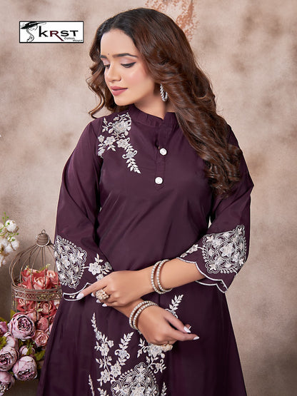 Coral Vol 8 Krst Roman Silk Readymade Pant Style Suits Supplier Gujarat