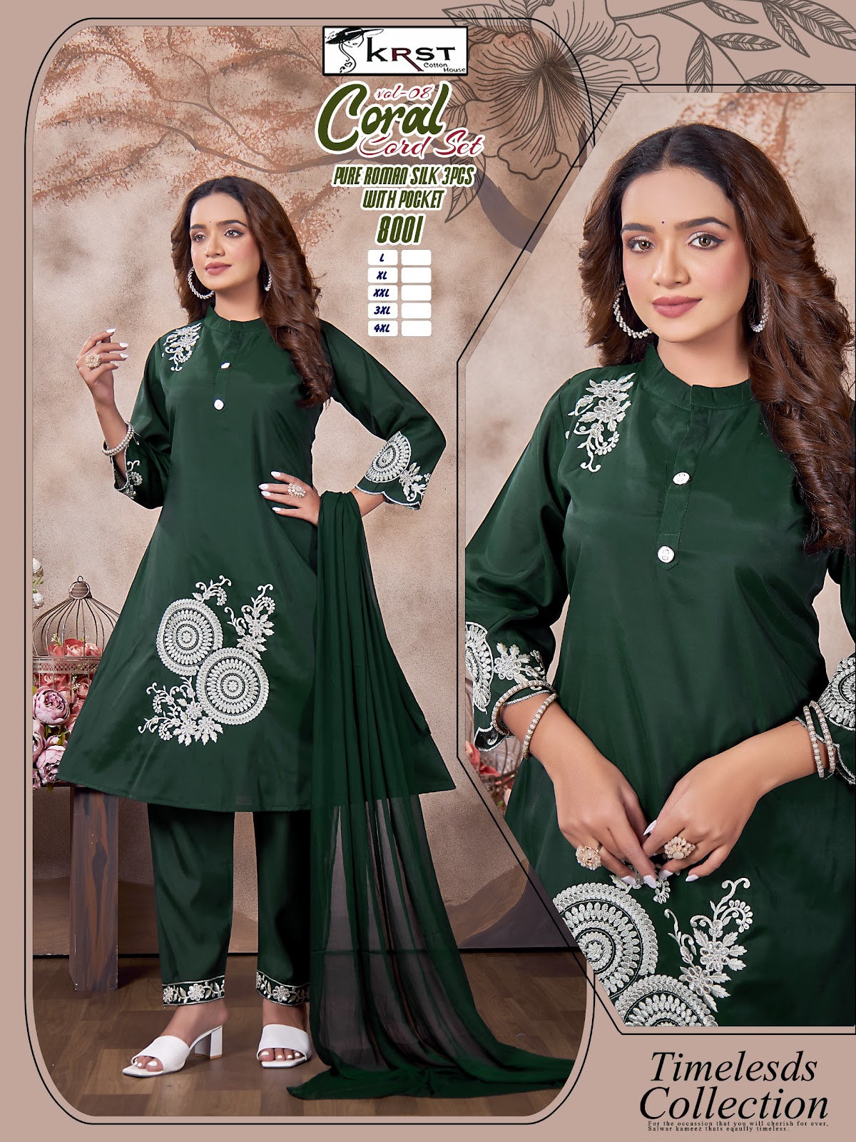 Coral Vol 8 Krst Roman Silk Readymade Pant Style Suits Supplier Gujarat
