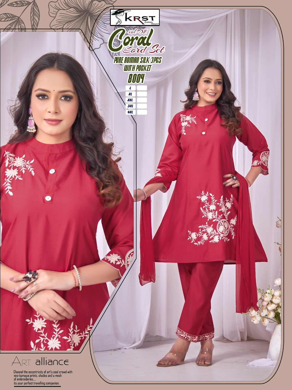 Coral Vol 8 Krst Roman Silk Readymade Pant Style Suits Supplier Gujarat