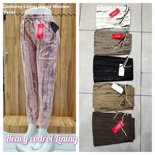 Corduroy Lining Hanso Women Pants Exporter India