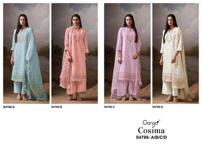 Cosima S4788 Ganga Organdy Plazzo Style Suits Wholesaler