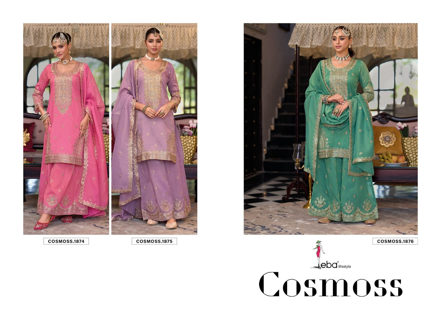 Cosmoss Eba Lifestyle Simar Readymade Plazzo Style Suits Supplier