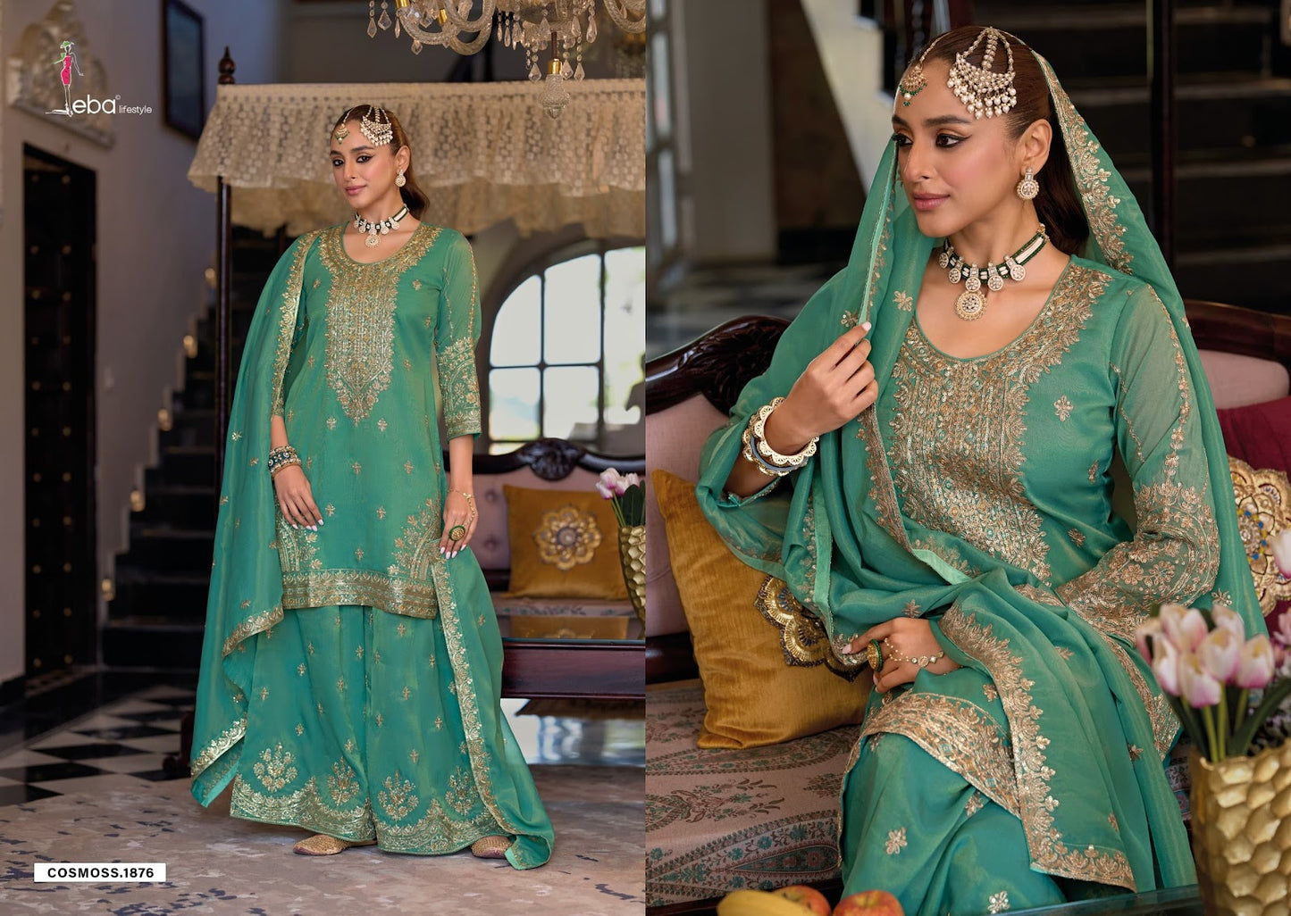 Cosmoss Eba Lifestyle Simar Readymade Plazzo Style Suits Supplier