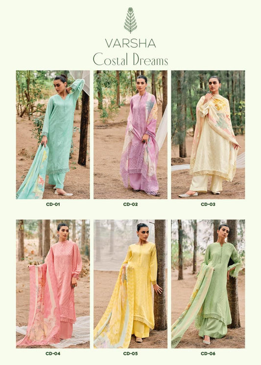 Costal Dreams Varsha Fashions Cotton Plazzo Style Suits