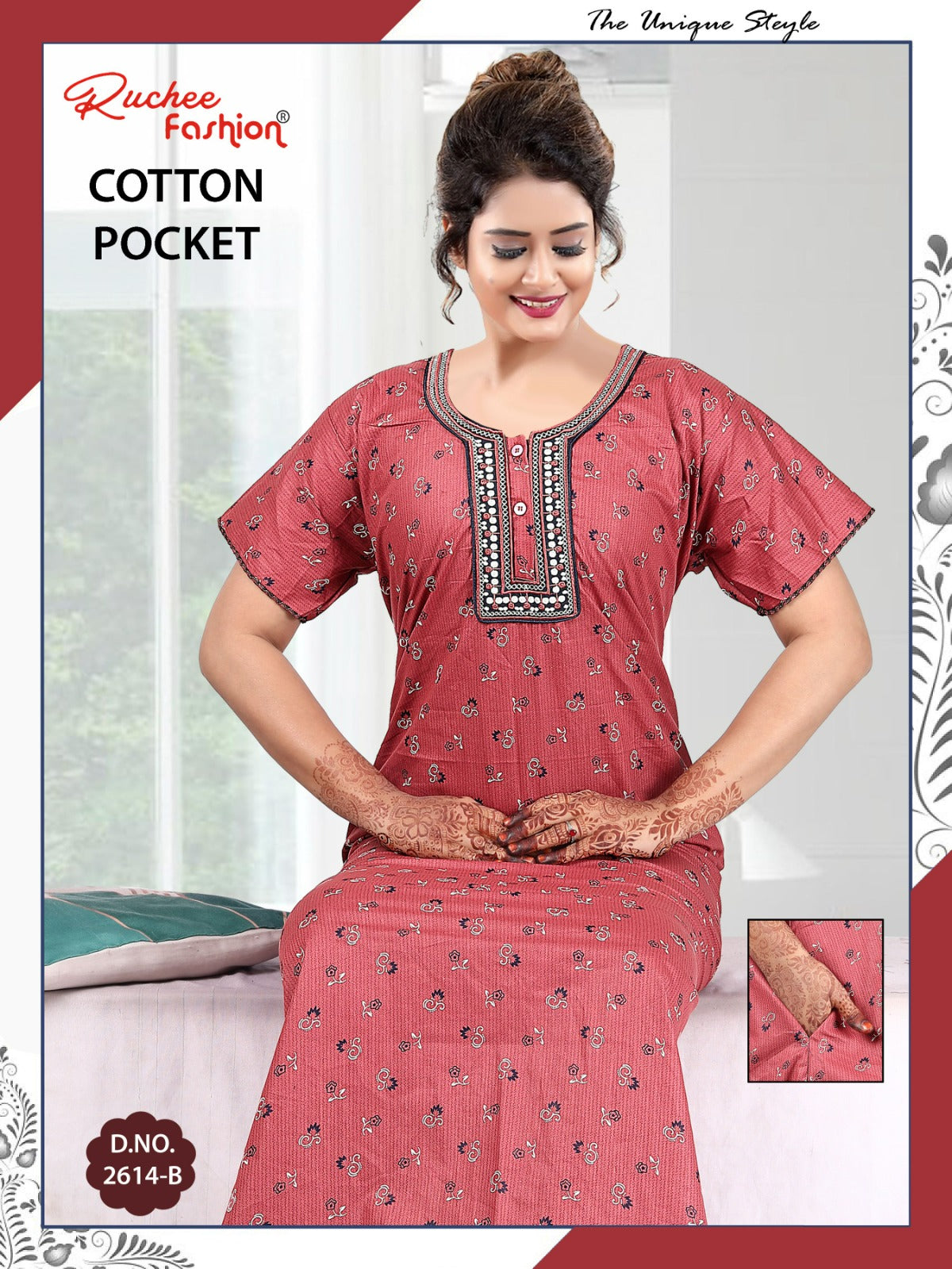 Coton Pocket 220125 Ruchee Fashion Night Gowns Wholesale Rate