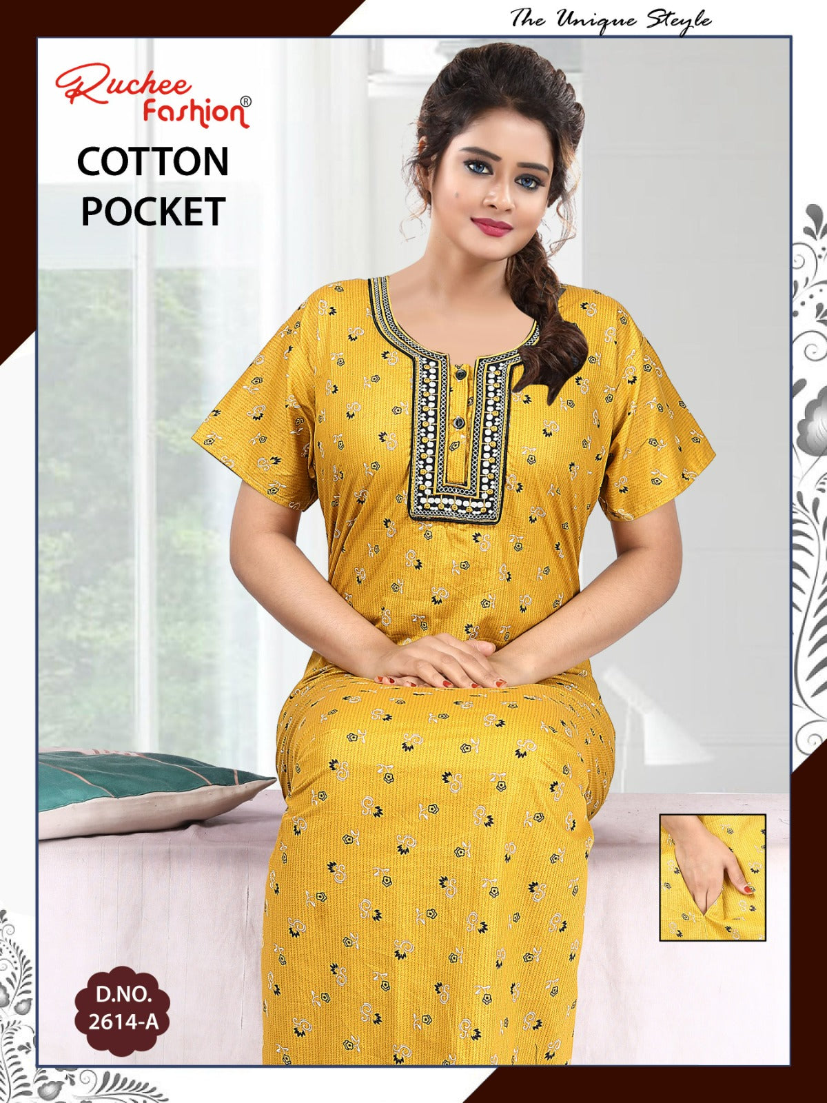 Coton Pocket 220125 Ruchee Fashion Night Gowns Wholesale Rate