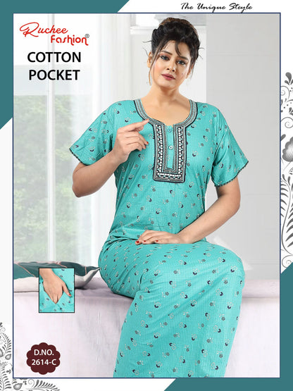 Coton Pocket 220125 Ruchee Fashion Night Gowns Wholesale Rate