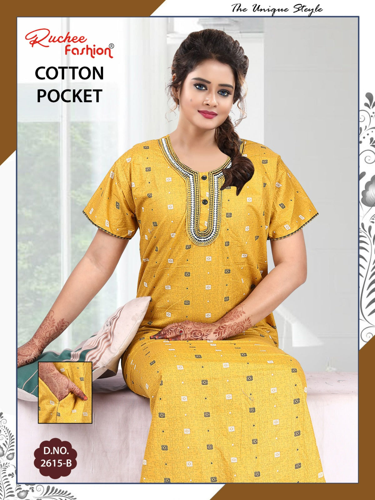 Coton Pocket 220125 Ruchee Fashion Night Gowns Wholesale Rate