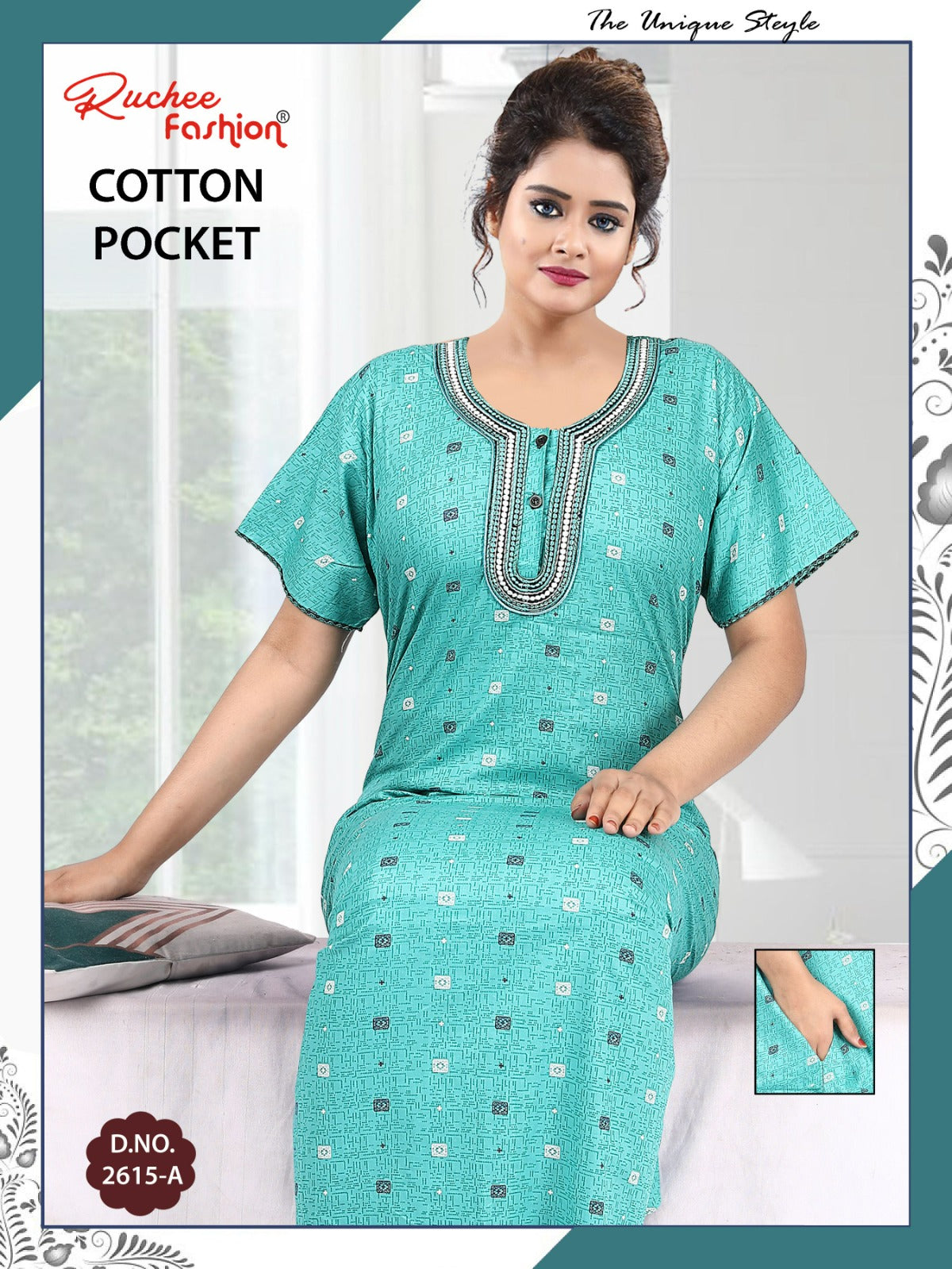 Coton Pocket 220125 Ruchee Fashion Night Gowns Wholesale Rate