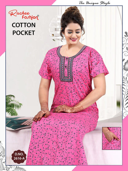 Coton Pocket 220125 Ruchee Fashion Night Gowns Wholesale Rate