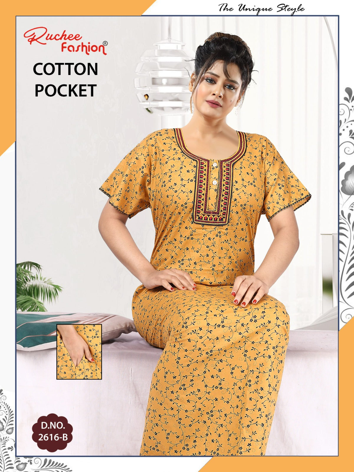 Coton Pocket 220125 Ruchee Fashion Night Gowns Wholesale Rate