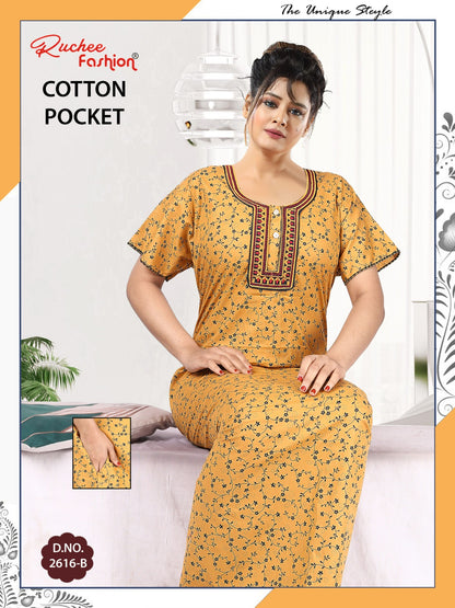 Coton Pocket 220125 Ruchee Fashion Night Gowns Wholesale Rate