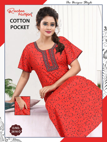 Coton Pocket 220125 Ruchee Fashion Night Gowns Wholesale Rate