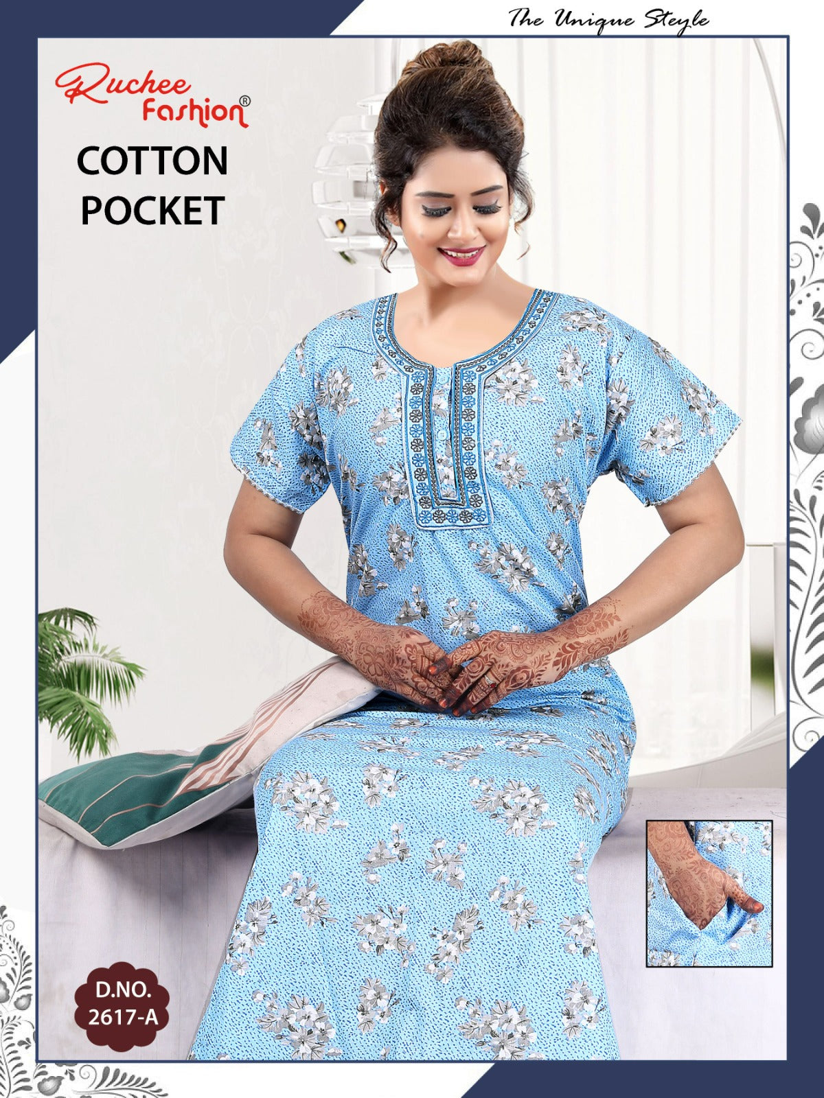 Coton Pocket 220125 Ruchee Fashion Night Gowns Wholesale Rate