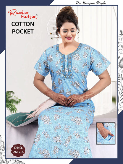 Coton Pocket 220125 Ruchee Fashion Night Gowns Wholesale Rate