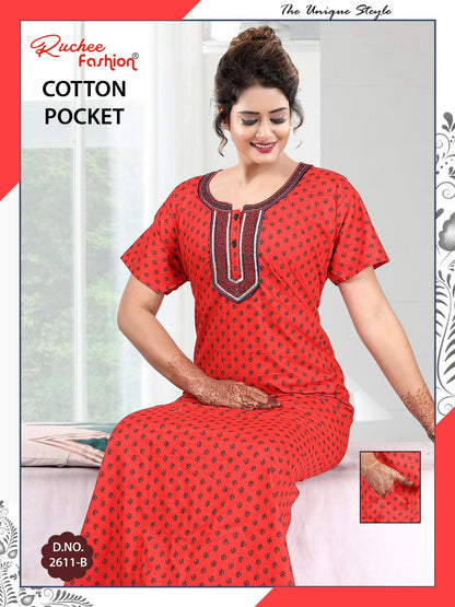 Coton Pocket 220125 Ruchee Fashion Night Gowns Wholesale Rate
