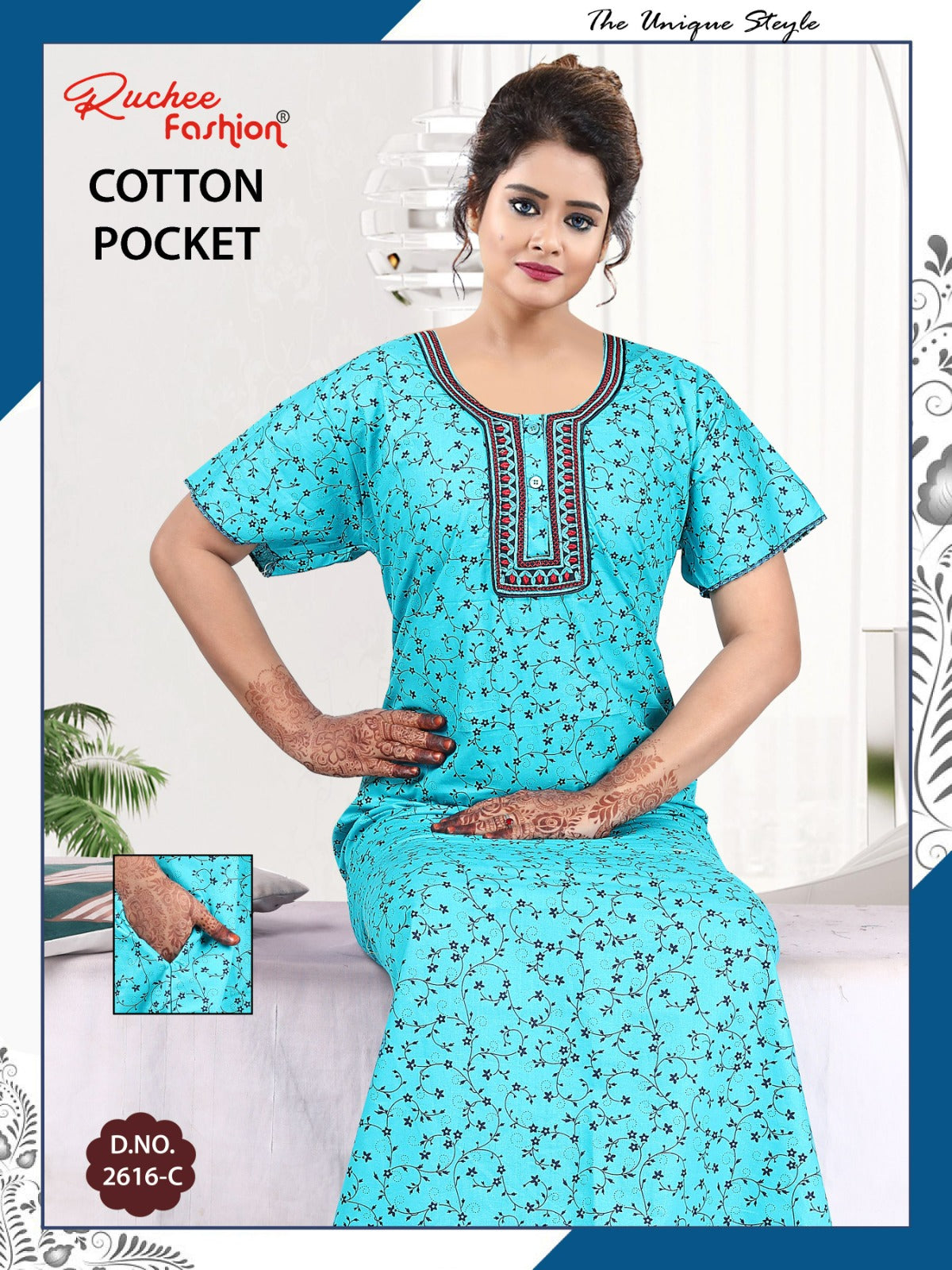 Coton Pocket 220125 Ruchee Fashion Night Gowns Wholesale Rate