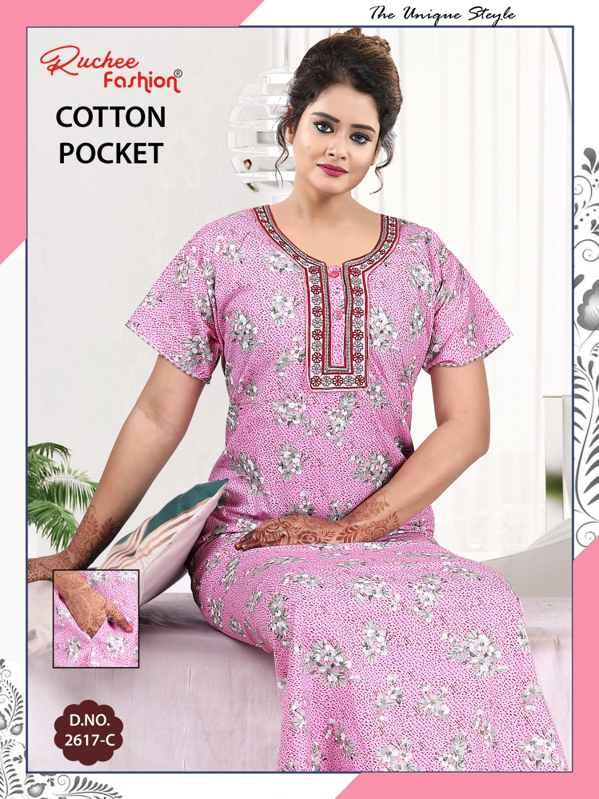Coton Pocket 220125 Ruchee Fashion Night Gowns Wholesale Rate