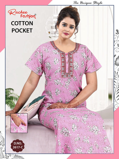Coton Pocket 220125 Ruchee Fashion Night Gowns Wholesale Rate