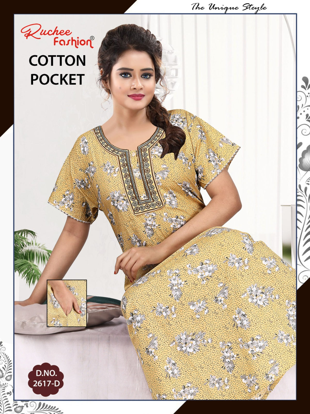 Coton Pocket 220125 Ruchee Fashion Night Gowns Wholesale Rate