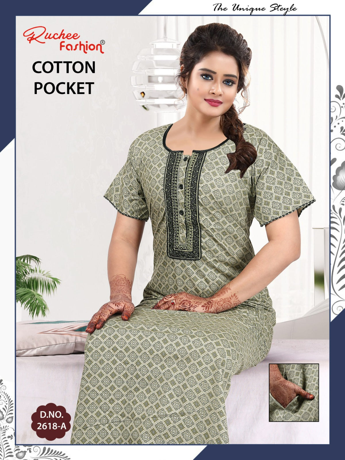 Coton Pocket 220125 Ruchee Fashion Night Gowns Wholesale Rate