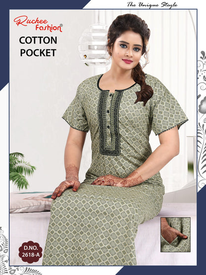 Coton Pocket 220125 Ruchee Fashion Night Gowns Wholesale Rate
