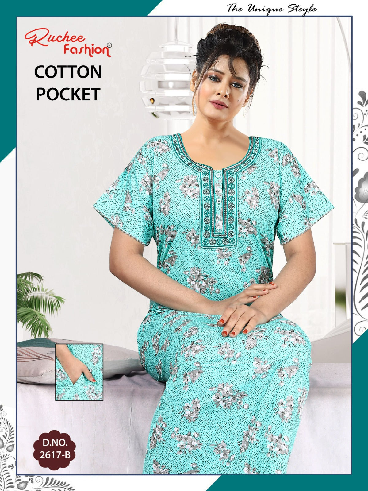 Coton Pocket 220125 Ruchee Fashion Night Gowns Wholesale Rate