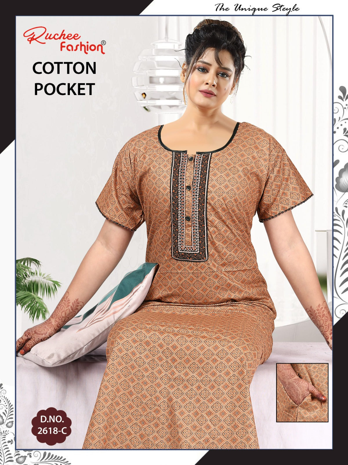 Coton Pocket 220125 Ruchee Fashion Night Gowns Wholesale Rate