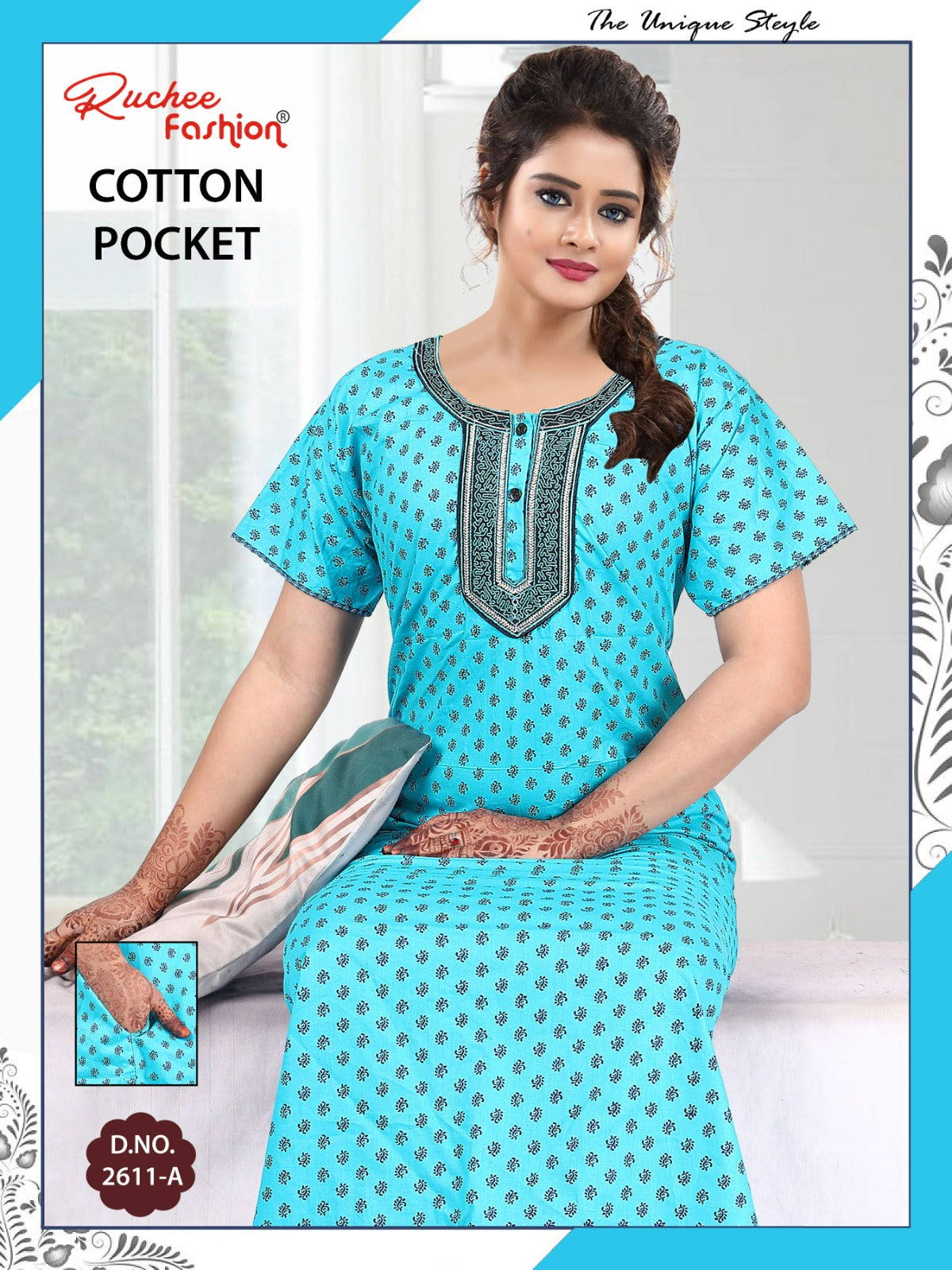 Coton Pocket 220125 Ruchee Fashion Night Gowns Wholesale Rate