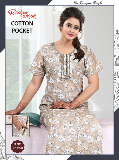 Coton Pocket 220125 Ruchee Fashion Night Gowns Wholesale Rate