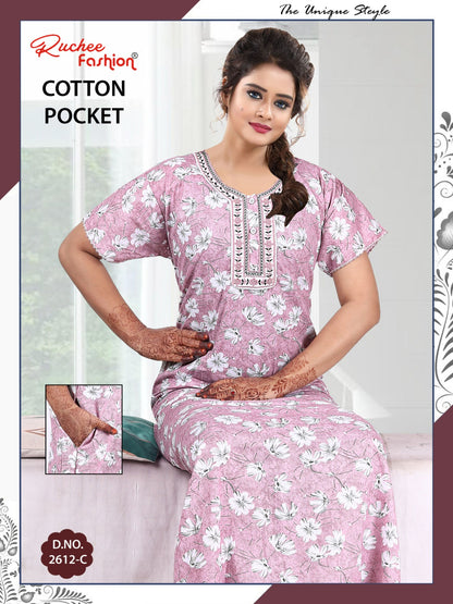 Coton Pocket 220125 Ruchee Fashion Night Gowns Wholesale Rate