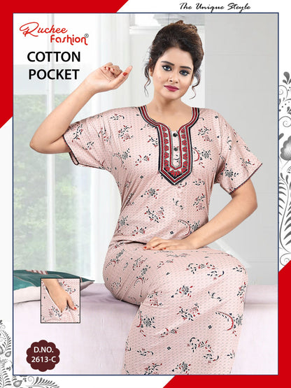 Coton Pocket 220125 Ruchee Fashion Night Gowns Wholesale Rate