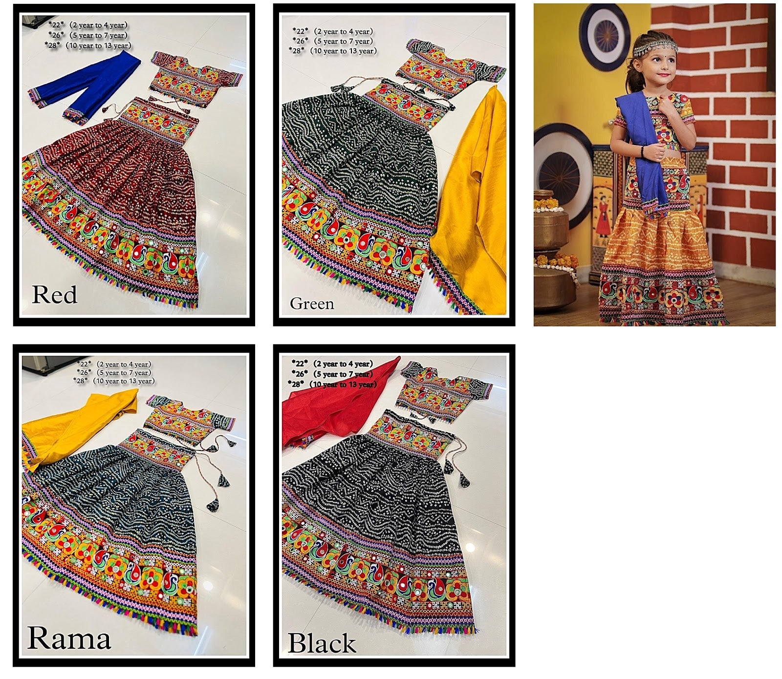 Cotton0208Kids Navratri Garba Chaniya Choli Wholesale Price