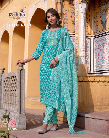 Cotton Kudi Vol 10 Radhika Lifestyle Cotton Readymade Pant Style Suits